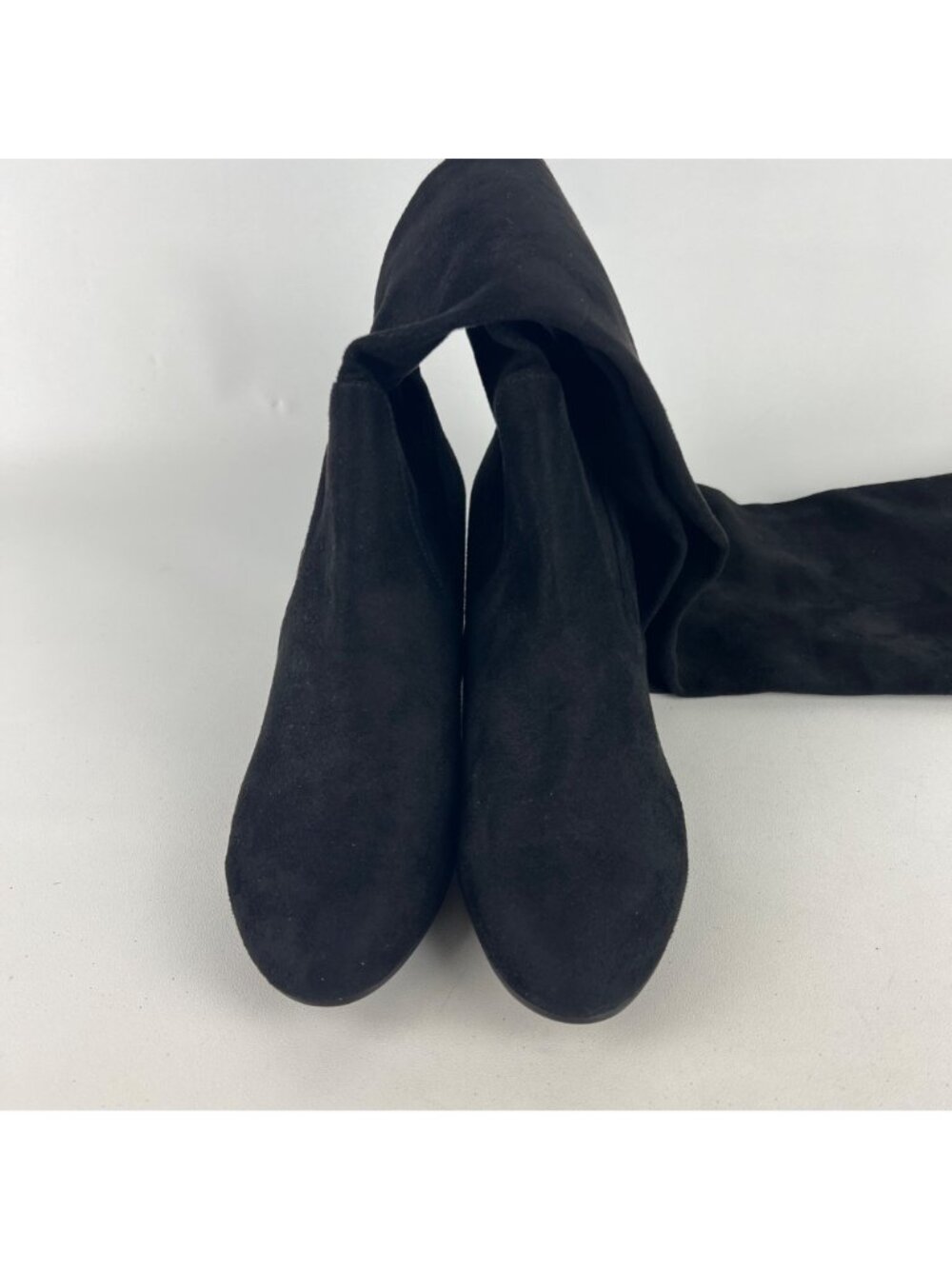 Steve Madden Womens Isaac Black Faux Suede Over the Knee Boots Block Heel size 6 - Picture 4 of 13